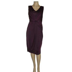 Lovely by Adrianna Papell 6 Purple Draped Sleeveless Dress slinky small